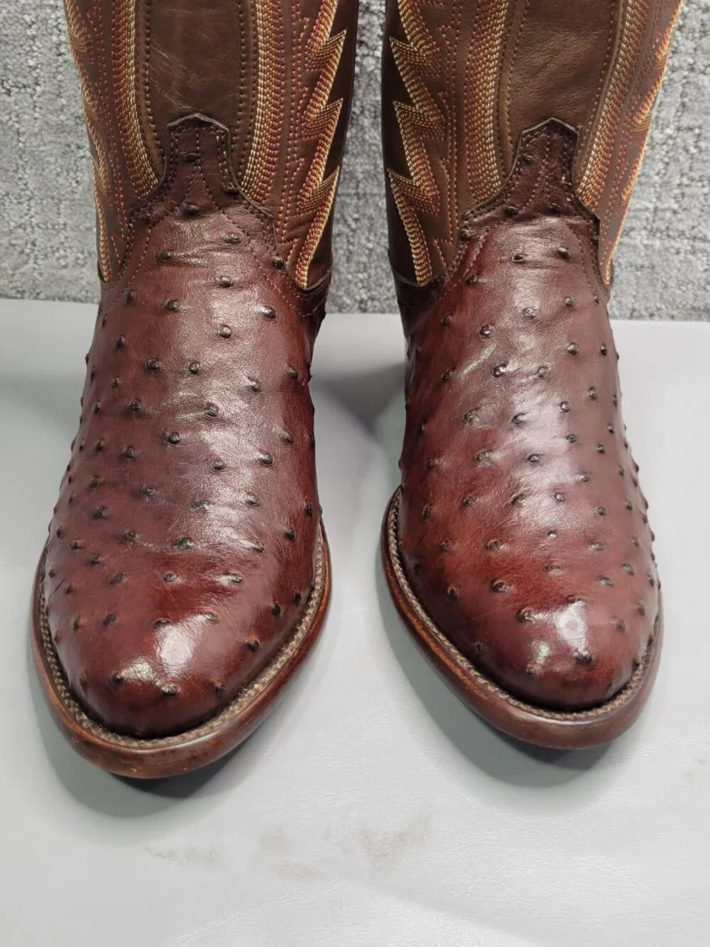 Tecovas The Wyatt II Men's Size US 7.5D Mahogany Ostrich Cowboy Western Boots